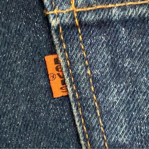 Vintage Levis BELL BOTTOMS Jeans Orange Tab 70s Style Retro Denim Hemmed Mens 33 - Picture 10 of 14